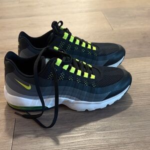 Nike Black and Neon Green Sneakers